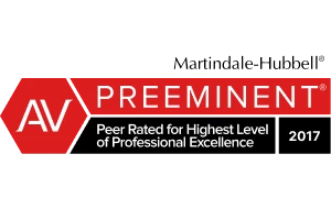 Martindale-Hubbell | AV Preeminent | Peer Rated for Highest Level of Professional Excellence | 2017